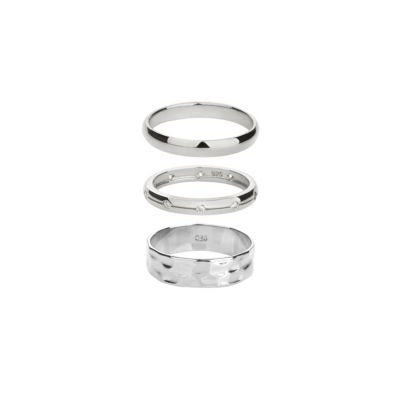 Bearfruit Jewelry 18K Gold Plated Sterling Silver Sleek and Chic Ring Set Holiday Gift Idea