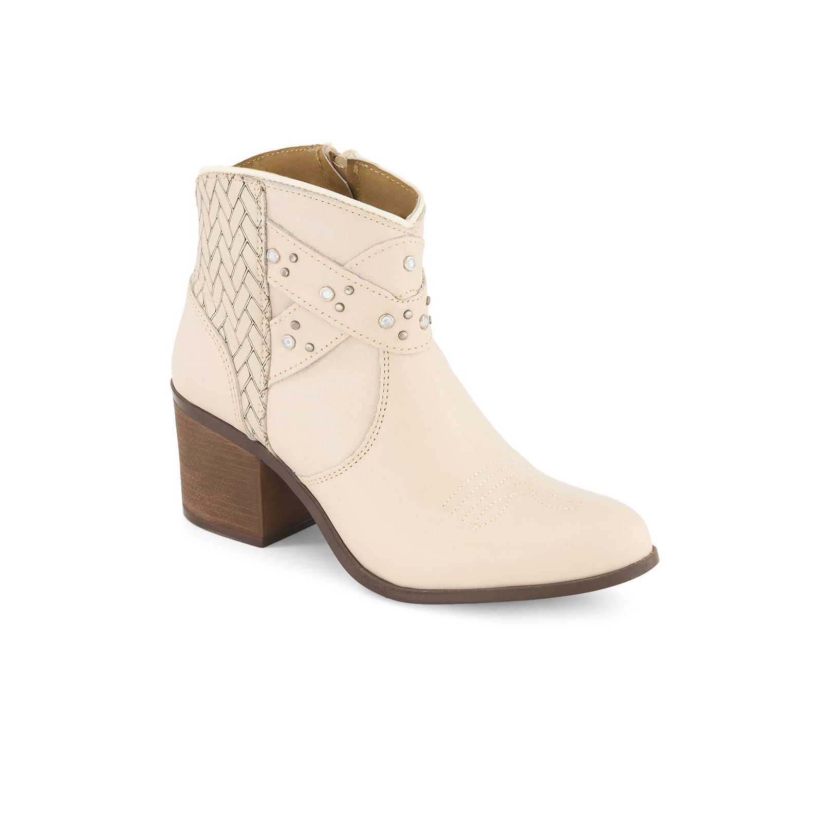 Forastero Women's Real Leather Side Zipper Booties