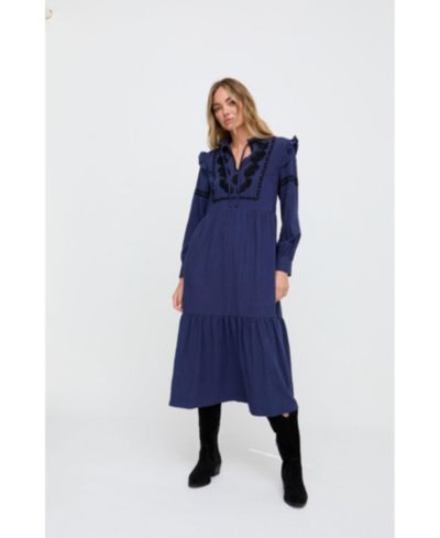 Raffya Women's Lulu Embroidered Maxi Dress