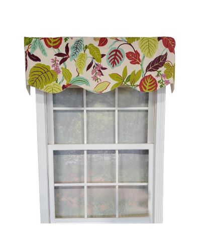 RLF Home Antonia Provence Colorful Leaves and Blossoms Effortless Installation Luxurious Window Treatment Valance 50" X 15"