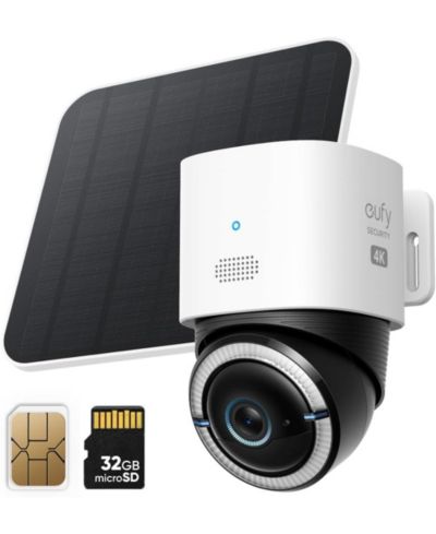 eufy Security Камера безопасности 4G LTE Cam S330, 4K Cellular Solar, беспроводная уличная, Pan and Tilt, 4G и Wi-Fi, AI Tracking