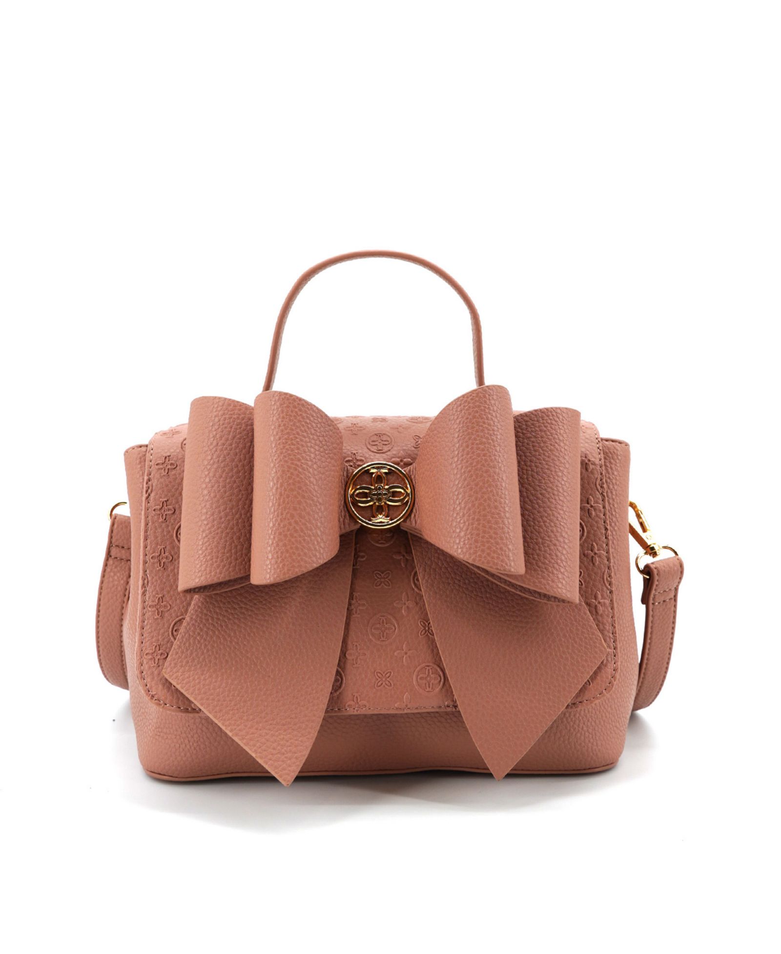 LIKE DREAMS Noble Cross-Bow Embossed Small Satchel Bag