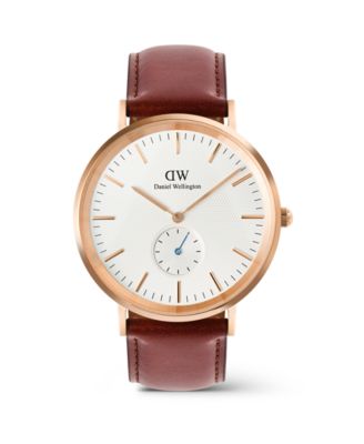 Мужские аналоговые часы Daniel Wellington из коричневой кожи, 40mm