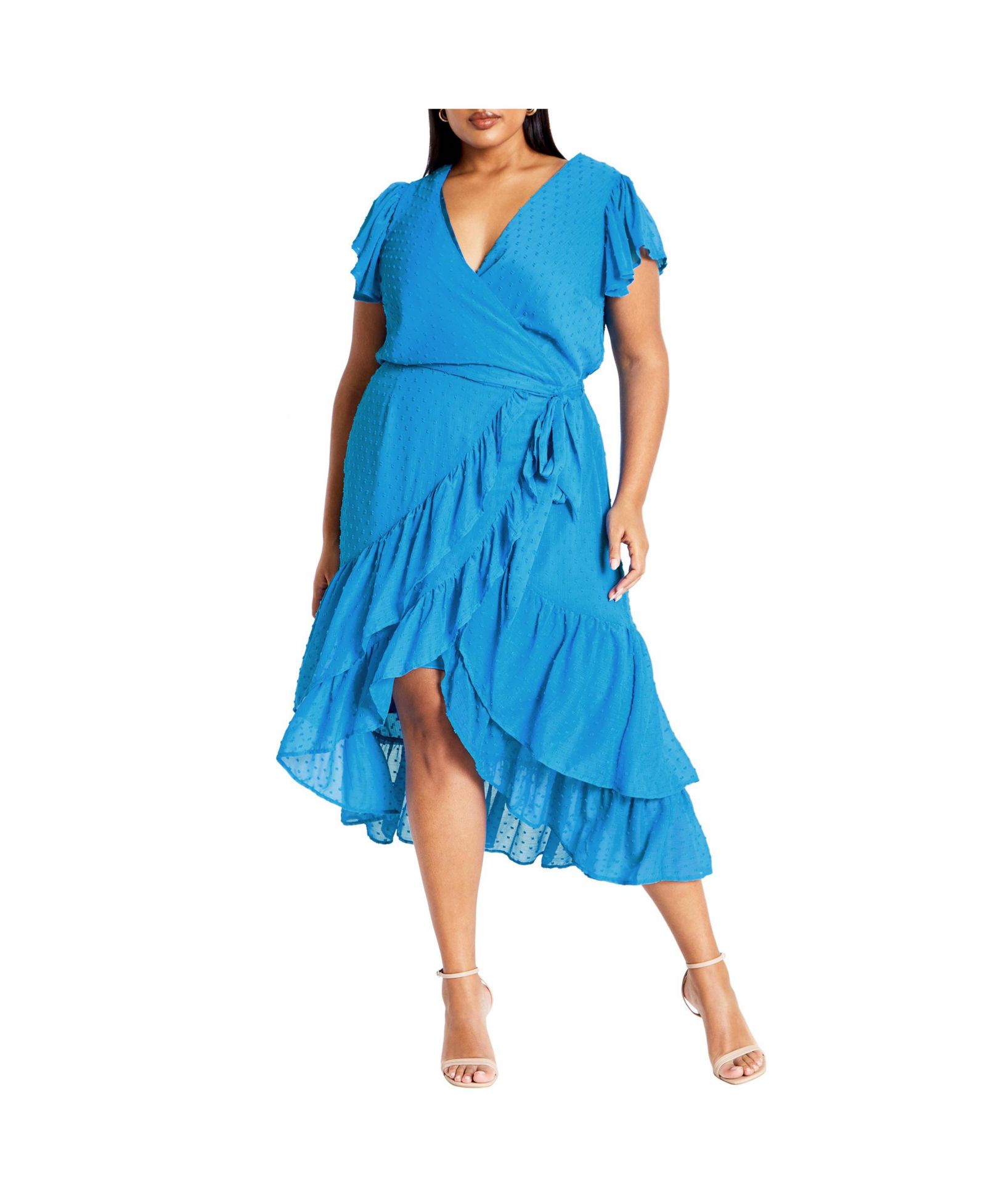 CITY CHIC Plus Size Midi Frill Dee Tiered Dress