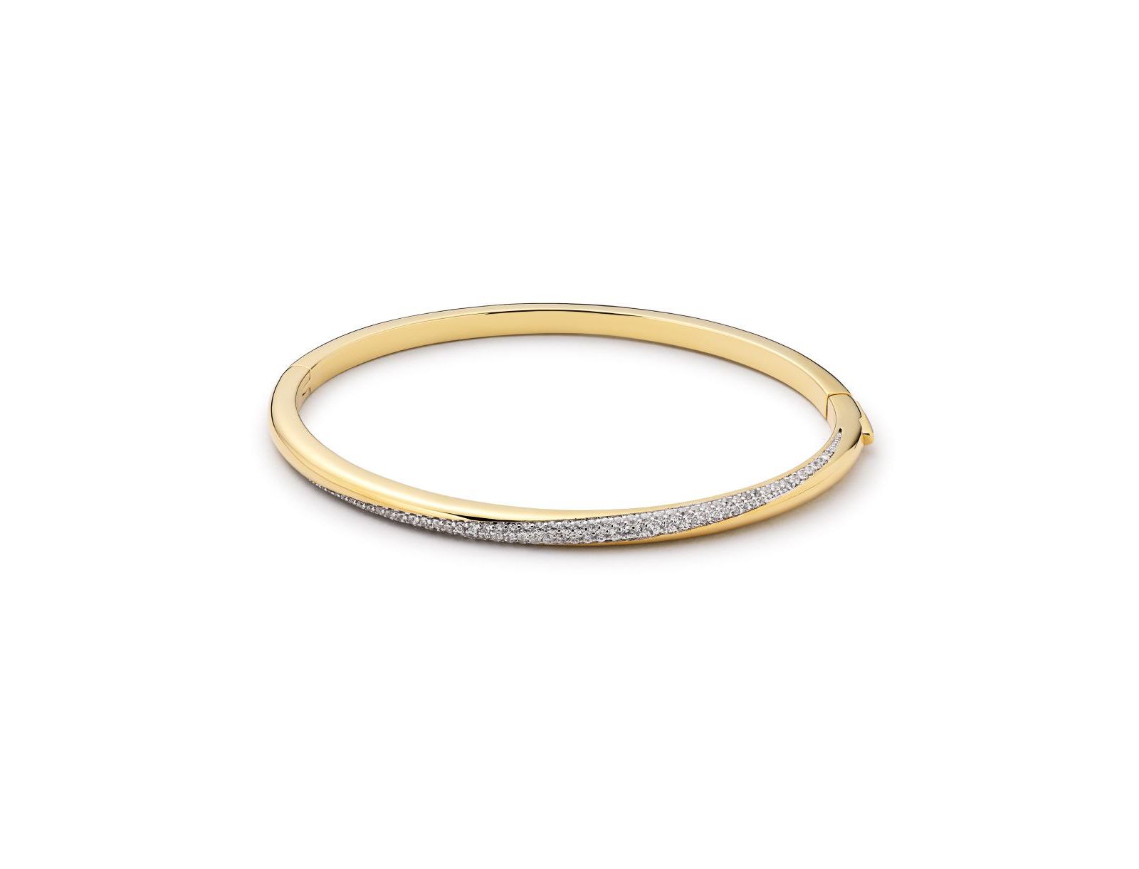 Ana Luisa Kira Cubic Zirconia 14K Gold-Plated Bangle Bracelet