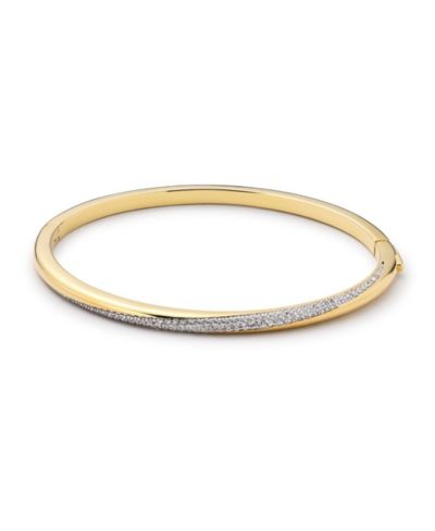 Ana Luisa Kira Cubic Zirconia 14K Gold-Plated Bangle Bracelet