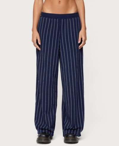 Брюки Edikted Women's Mercer Pinstripe Wide Leg Sweatpants
