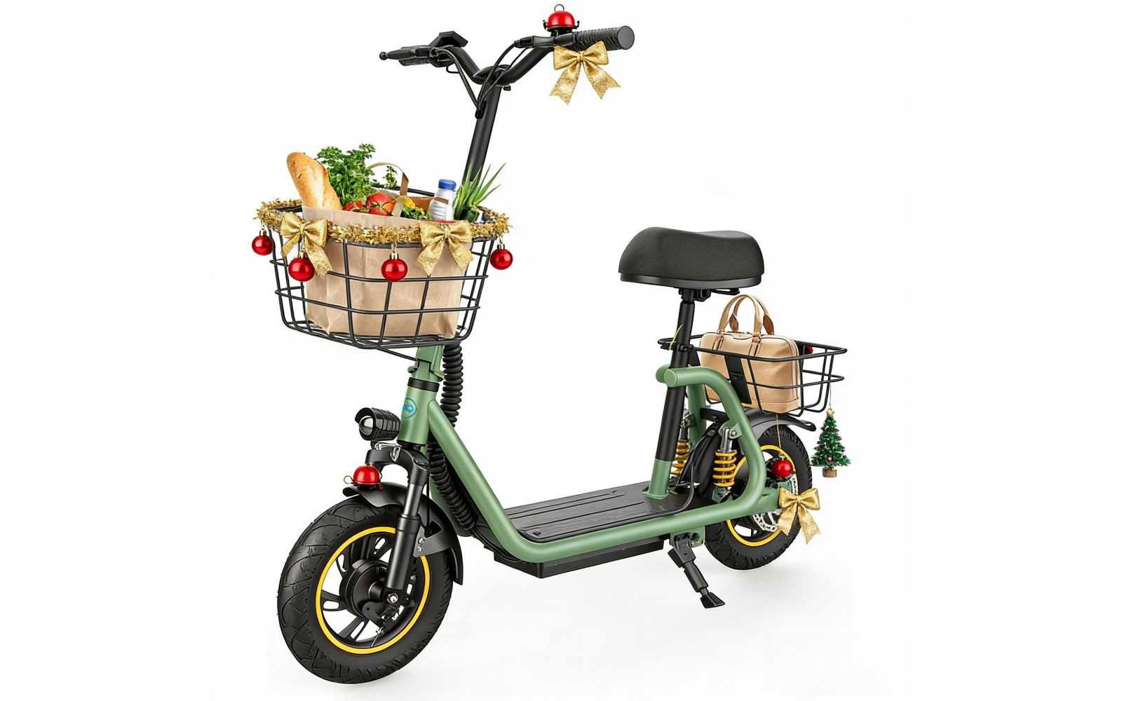 Электросамокат Everyfun 550W с сиденьем для взрослых, 12 дюймов с амортизаторами