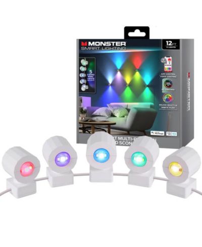 Умный свет MONSTER CABLE 12 Ft Two-Sided Multi-Position Indoor Sconce