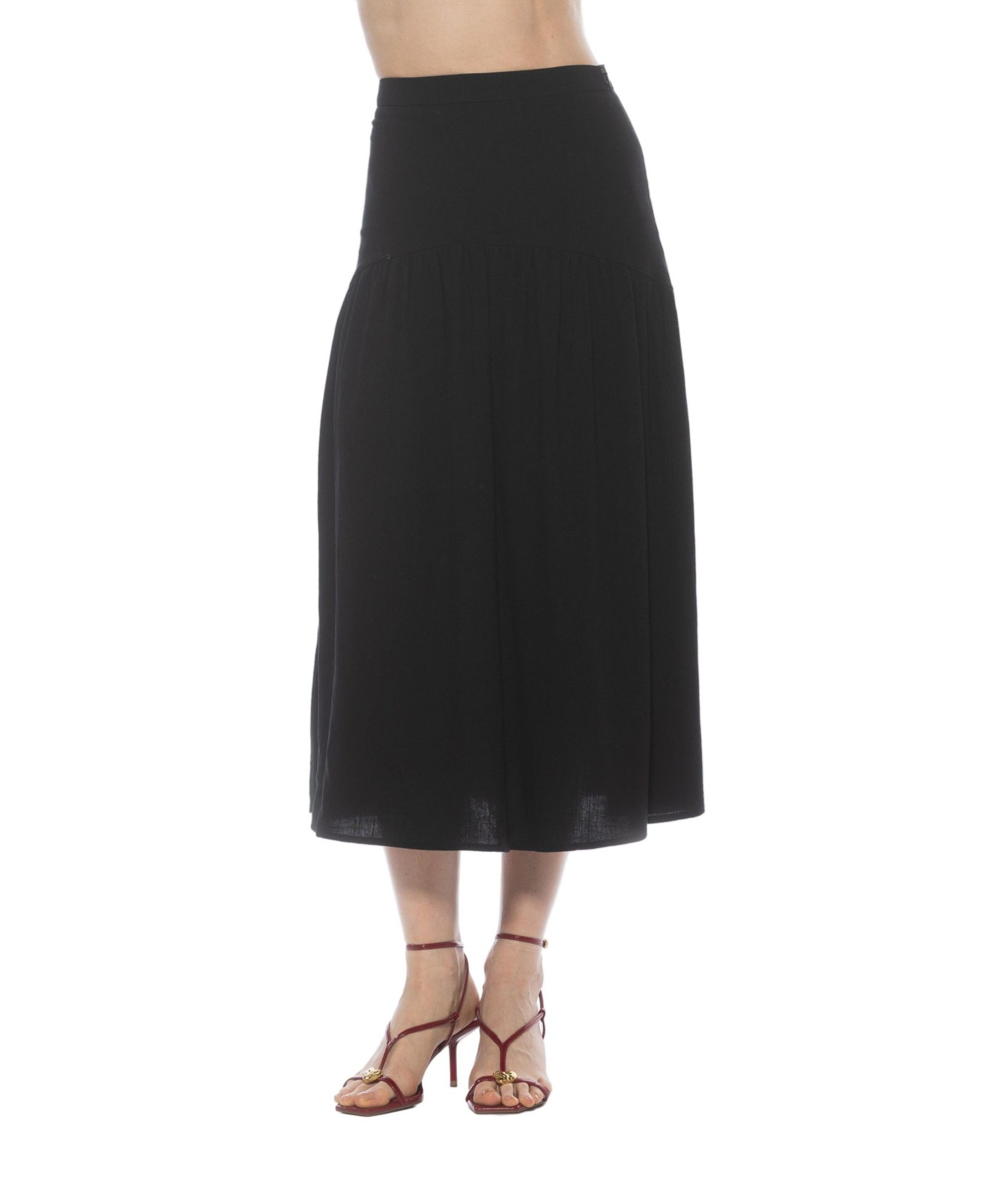 Женская миди-юбка Alexia Admor Michel Dropped Waist Shirred