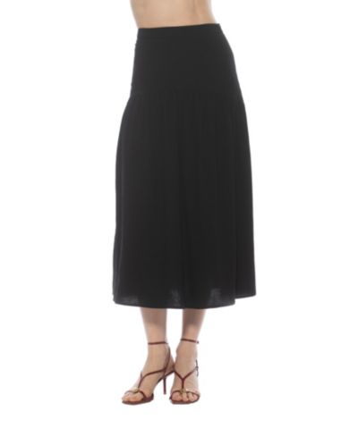 Alexia Admor Women's Michel Dropped Waist Midi Shirred Skirt