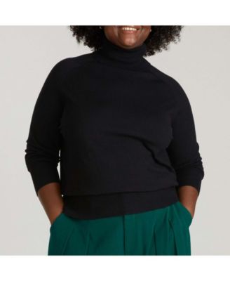 Universal Standard Women's Plus Size Savvy Fine Knit Raglan Turtleneck