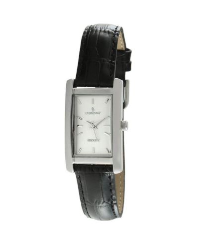 Женские часы Peugeot Contour Black Leather Strap, 34x20mm