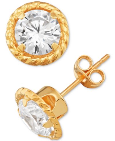 Серьги-гвоздики с кубическим цирконием (6mm) в 10k Gold
