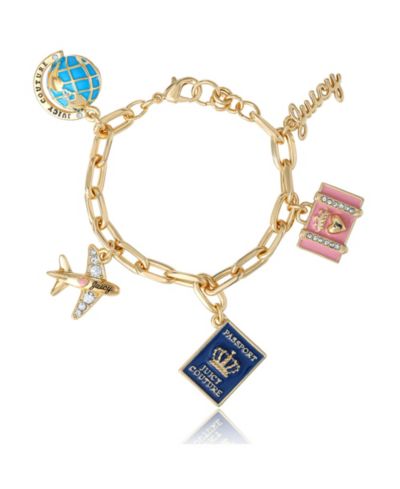Браслет с шармом Juicy Couture Travel Icons Gold Tone