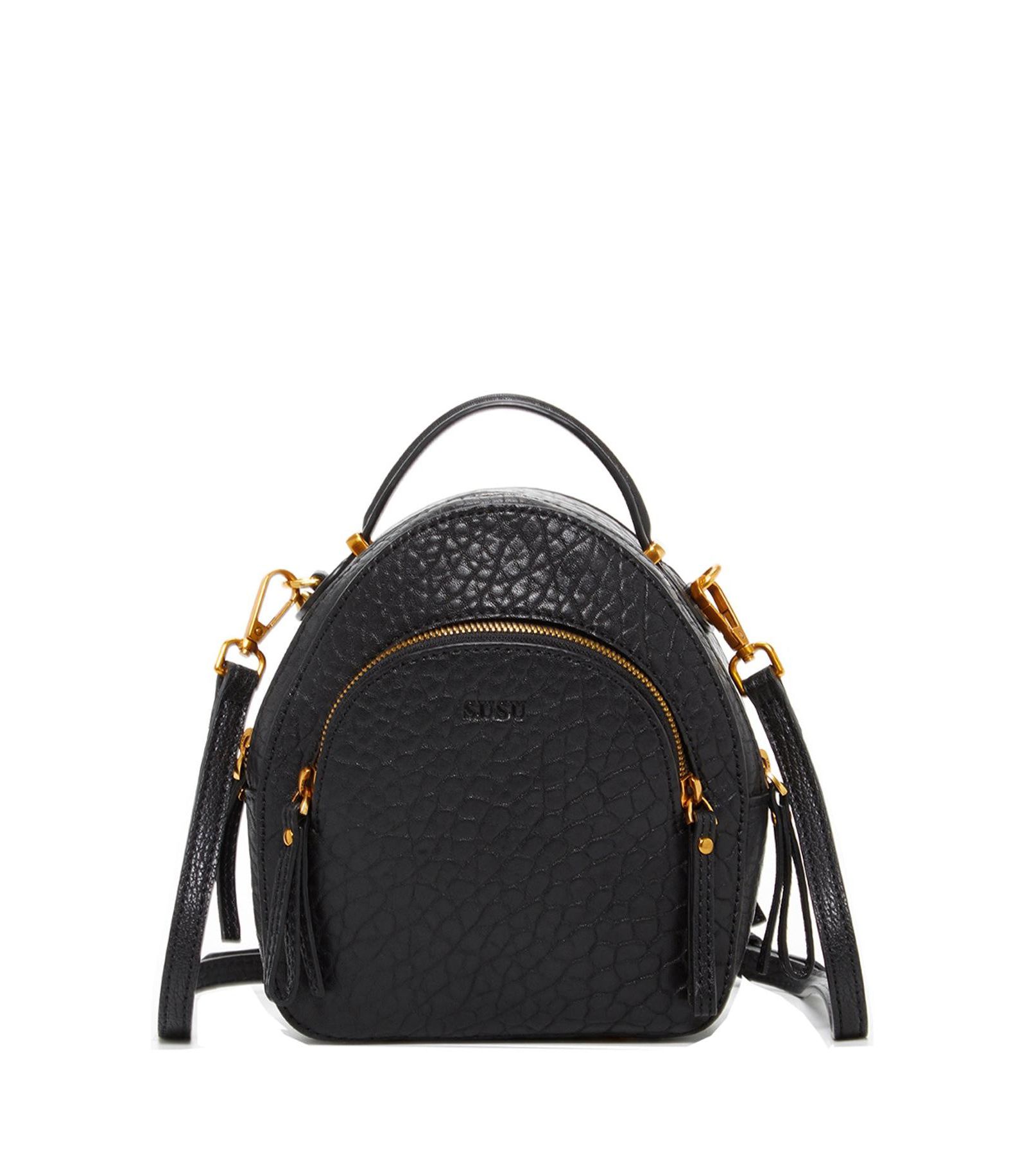 SUSU Small Leather Mini Backpack Purse with Convertible Crossbody Straps