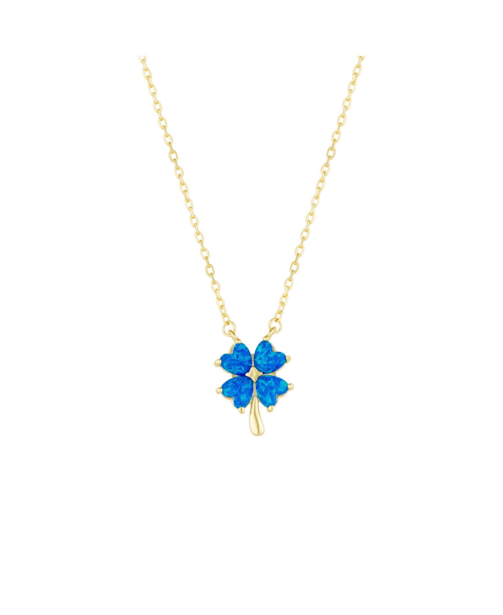 Женское серебряное ожерелье Spero London Opal Four Leaf Clover