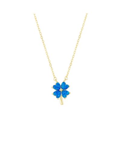 Женское серебряное ожерелье Spero London Opal Four Leaf Clover