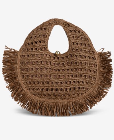 I.N.C. International Concepts Fringe Trim Straw Tote, Macy's Exclusive