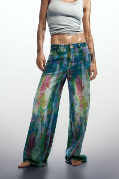 Desigual Женские широкие джинсы с брызгами краски