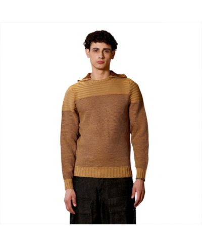 Мужской вязаный джемпер Campus Sutra с капюшоном, узор Hive-Jacquard