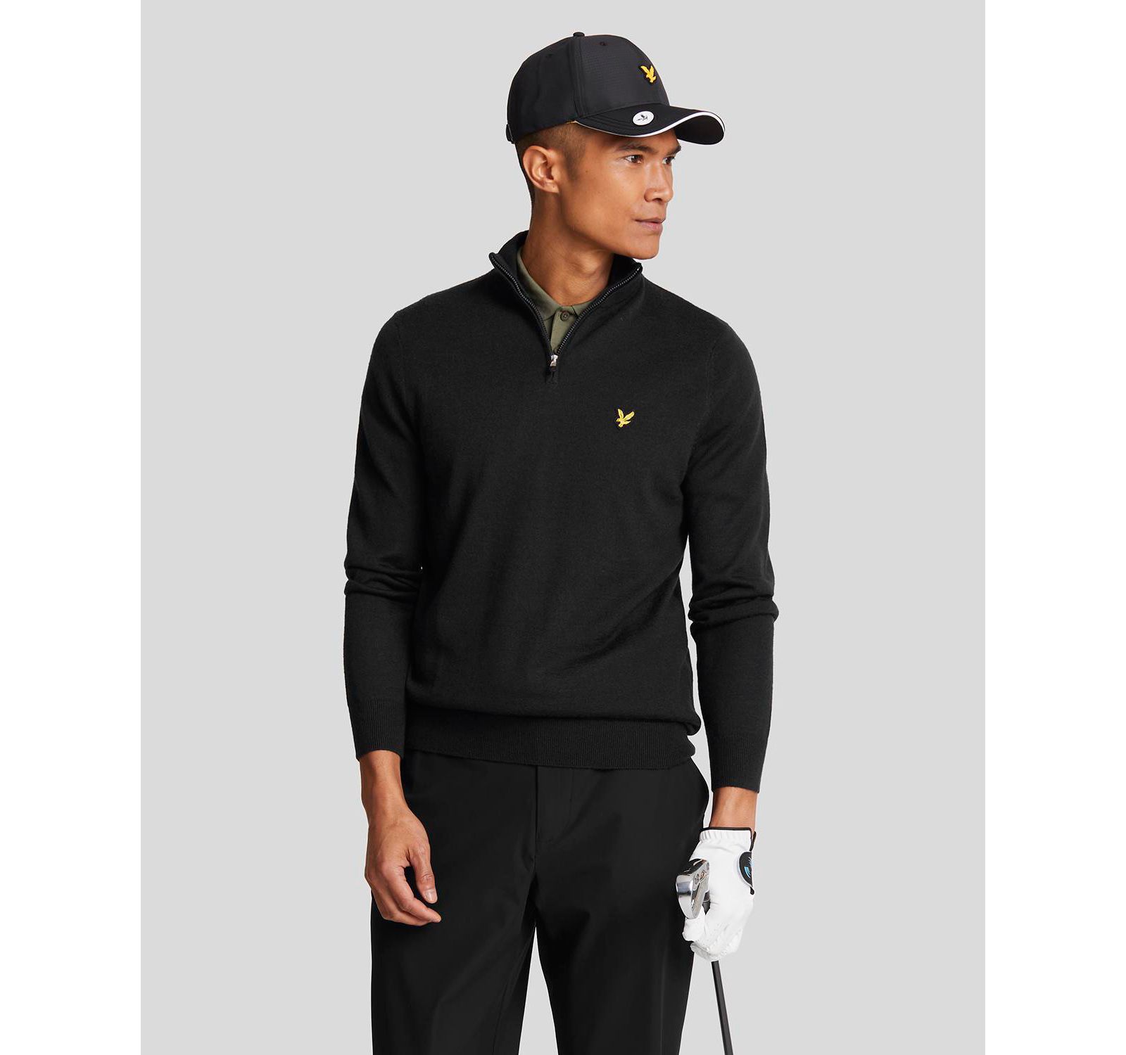 Lyle & Scott Men's Golf Quarter Zip Merino Sweater