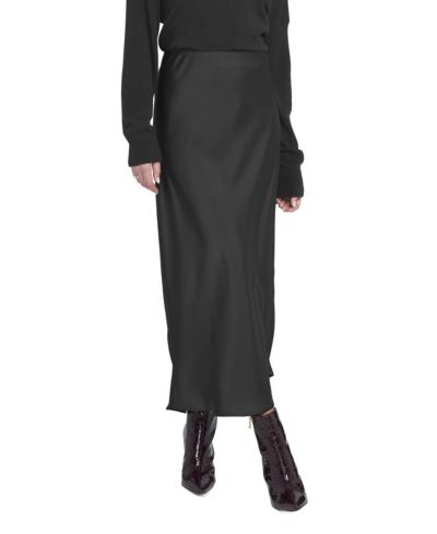 ELLE Collection Women's Satin Midi Skirt Slip.