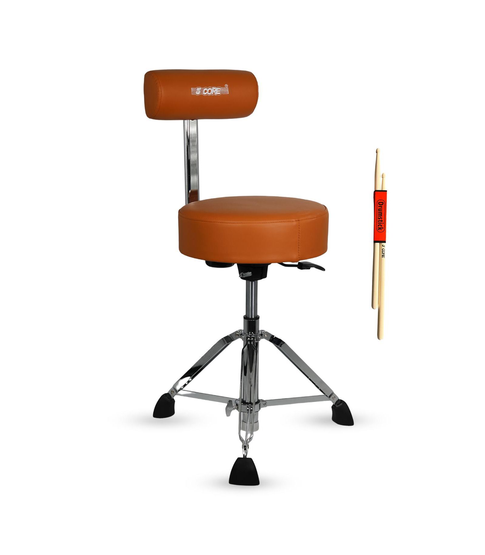 5 Core Drum Throne w Backrest 4" Padded Stool Airlift Adjustable 25.5" Drummer Chair 441Lb Capacity