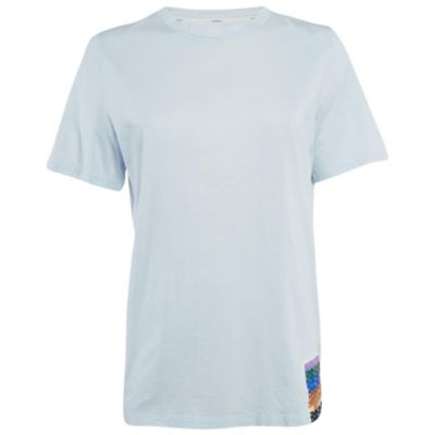 Футболка Pre-Owned Zimmermann Women's Blue Logo Applique Jersey