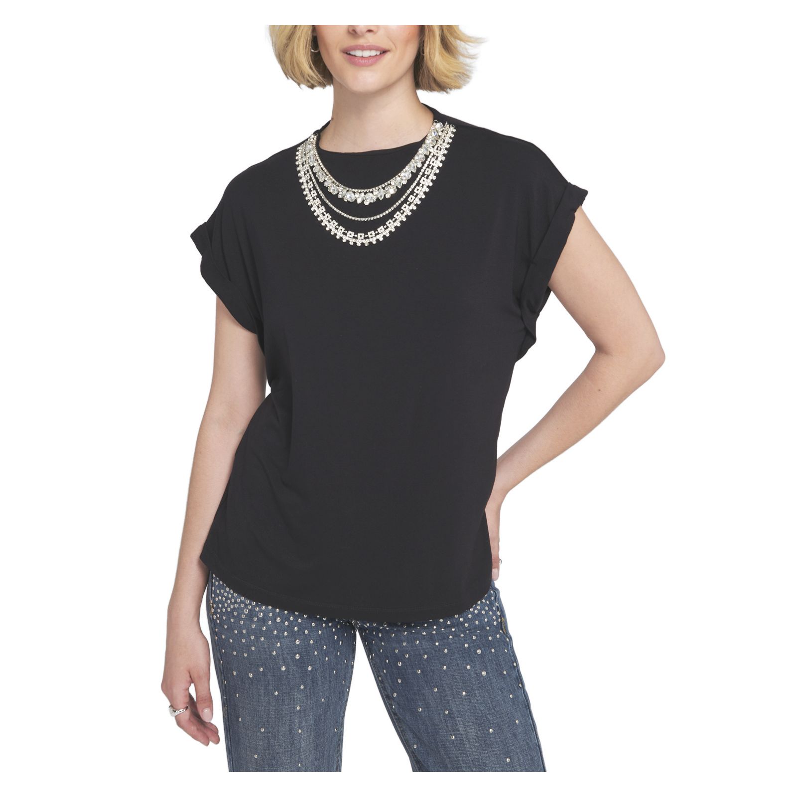 ELLE Collection Women's Necklace Embellished Top