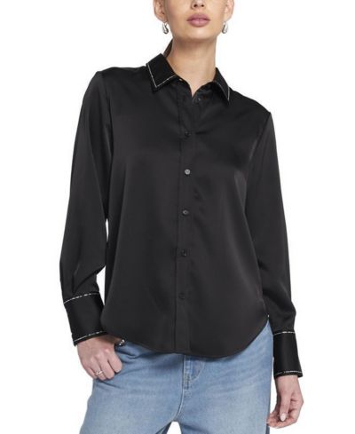 Женская шелковая рубашка ELLE Collection Sparkle Trim Satin