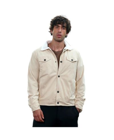 Campus Sutra Мужская куртка из вельвета Utility-Corduroy, кремово-белый