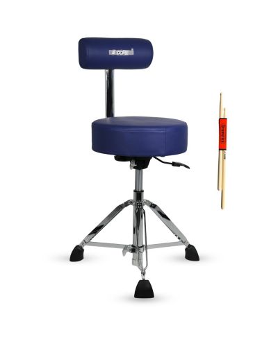 Стул барабанщика 5 Core Drum Throne w Backrest 4" Padded Adjustable 25.5" 441Lb Capacity