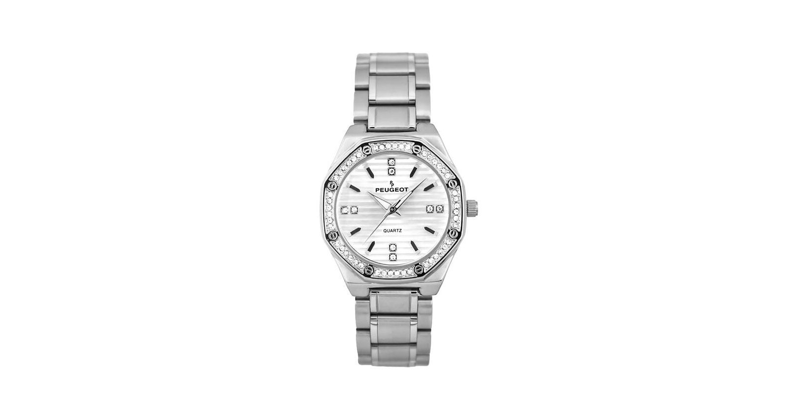 Peugeot Women's 32mm Hex Shape Silver Bracelet Watch