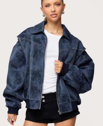 Женская бомбер-куртка Edikted Ownley Oversized Faux Leather