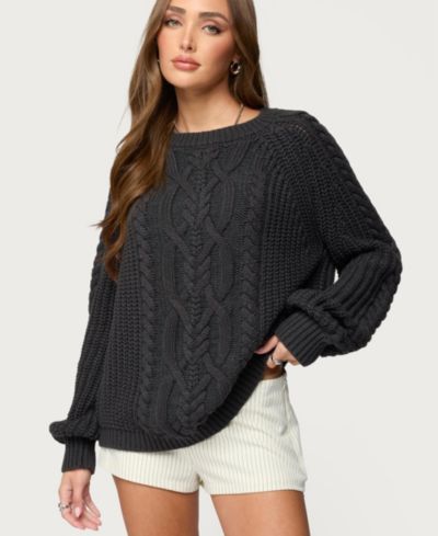 Женский вязаный свитер Edikted Lira Chunky Cable Knit
