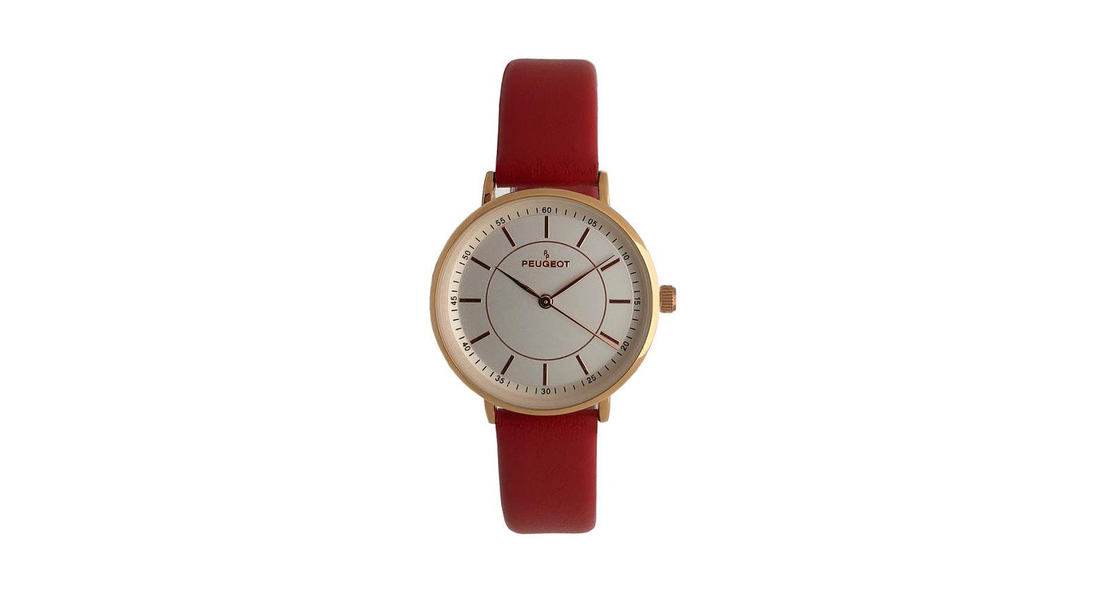 Peugeot Женский 30mm Red Modern Calfskin Leather Strap Watch