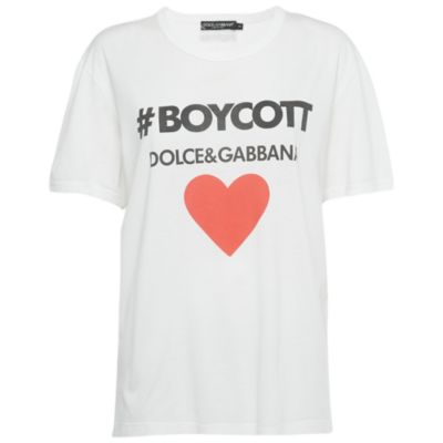 Футболка Dolce & Gabbana Women's Boycott Logo Print Cotton Pre-Owned
