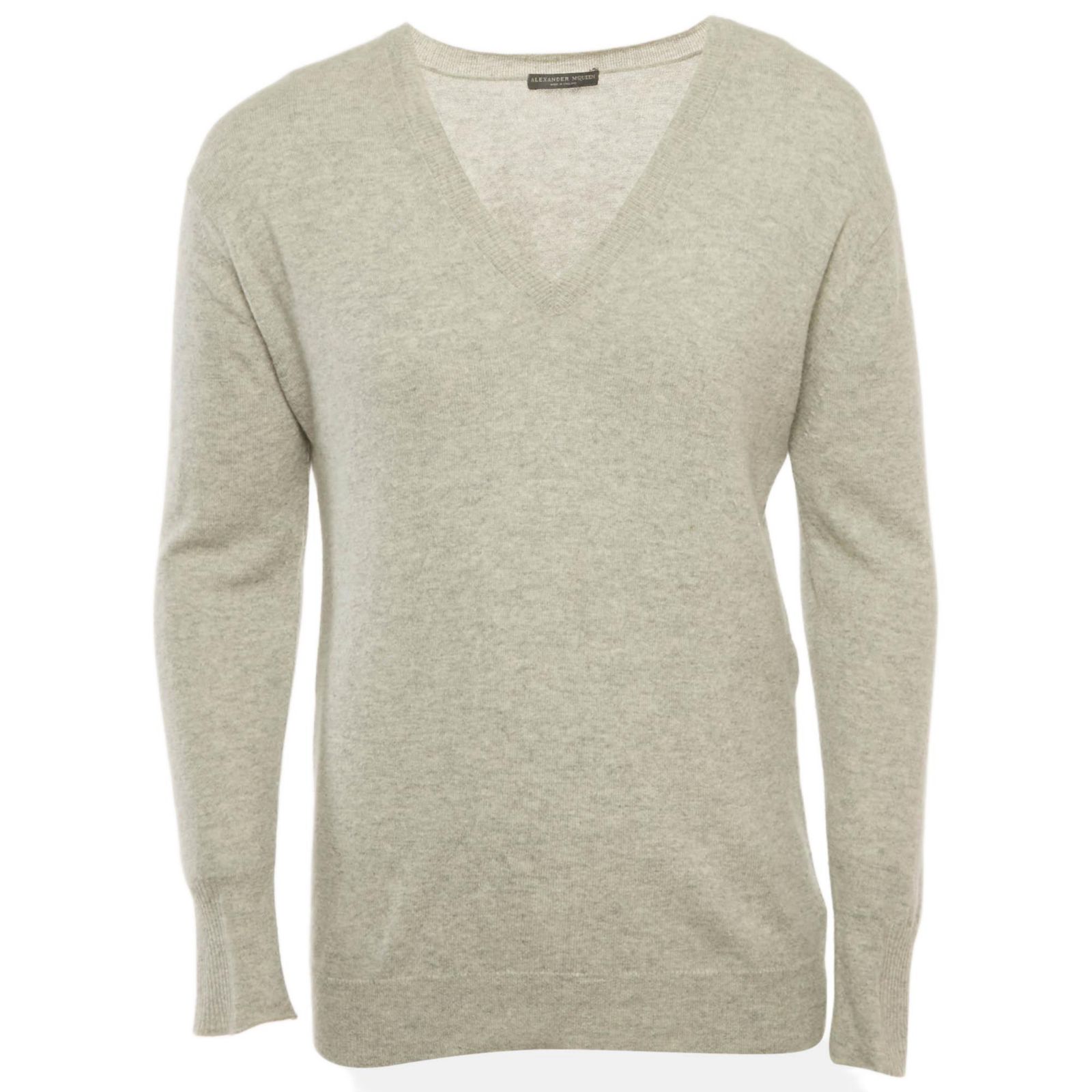 Pre-Owned Alexander Mcqueen Men's Grey Knit V-Neck Sweater