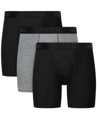 Hanes Men's Ultimate Comfort Blend Boxer Briefs, 3-Pack