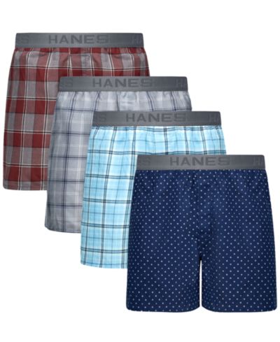 Hanes Men's Ultimate Woven Boxers, 4-Pack