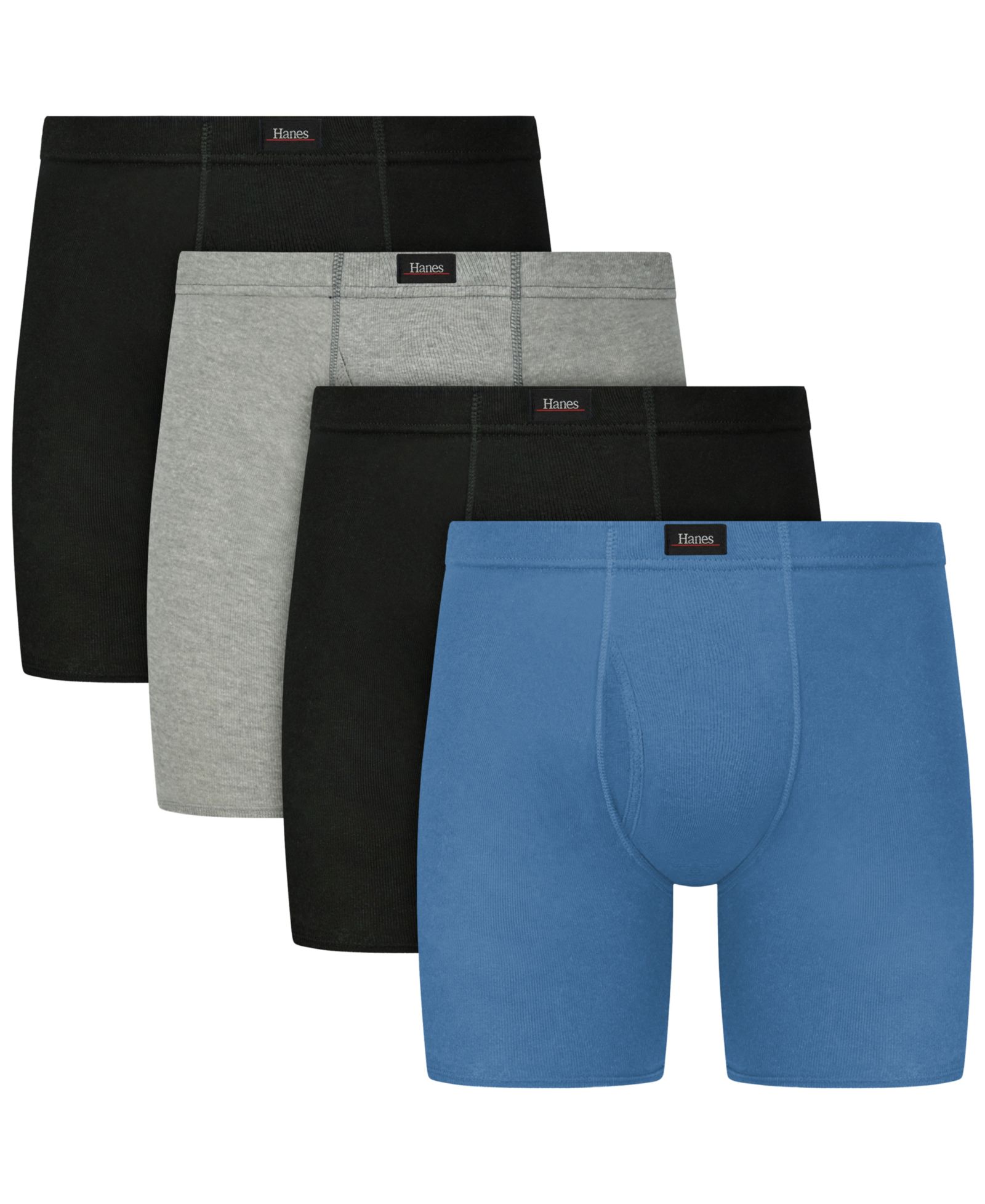 Hanes Men's Ultimate Solid Cotton Boxer Briefs, 4-Pack