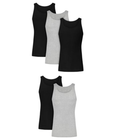 Hanes Мужская майка Ultimate Crewneck, упаковка 5 шт
