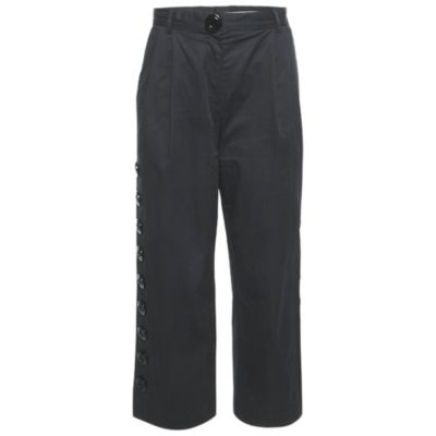 Pre-Owned Dolce & Gabbana Women's Cotton Button Detail Straight Leg Trousers