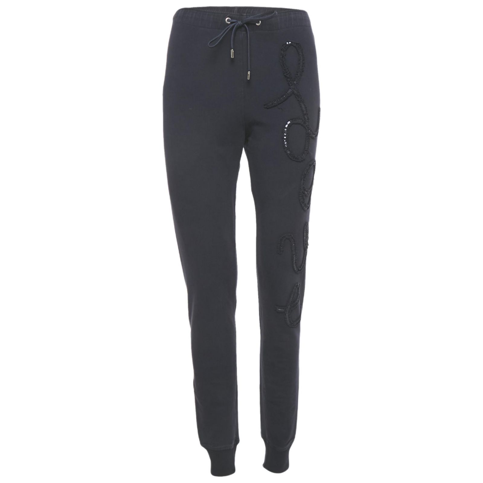 Pre-Owned Love Moschino Women's Love Applique Cotton Knit Sweat Pants