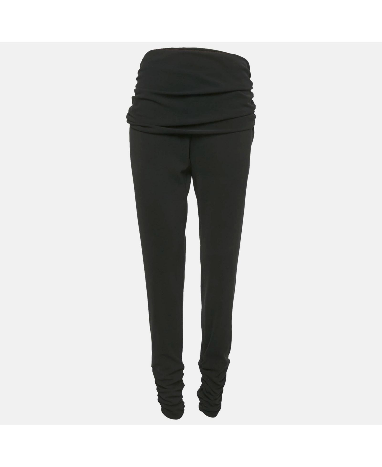 Женские брюки Pre-Owned Moschino Black Crepe с драпировкой