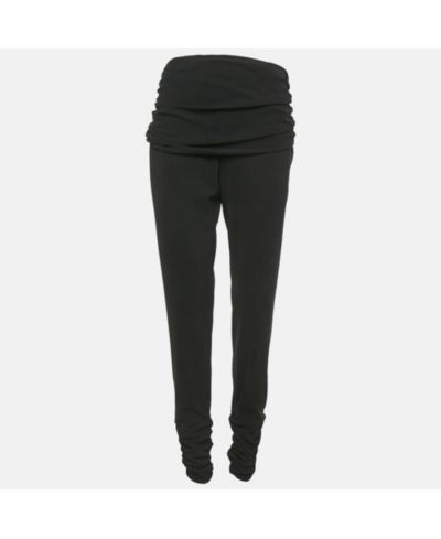 Женские брюки Pre-Owned Moschino Black Crepe с драпировкой