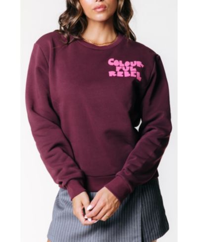 Женский свободный свитшот Colourful Rebel с логотипом, цвет Port Red