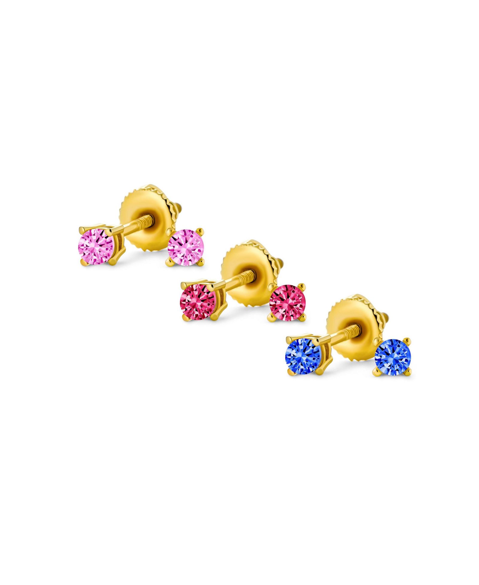 Серьги-гвоздики Bling Jewelry с многоцветными CZ