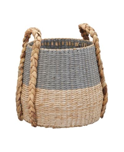 Storied Home Cattail and Paper Terra Basket, Natural and